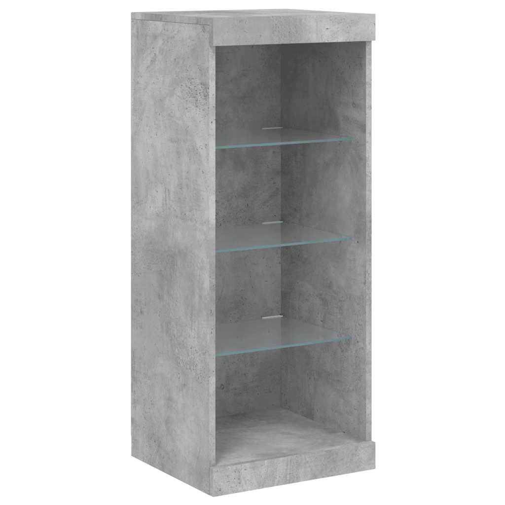 Buffets avec lumières LED 3 pcs gris béton bois d'ingénierie - XIOS