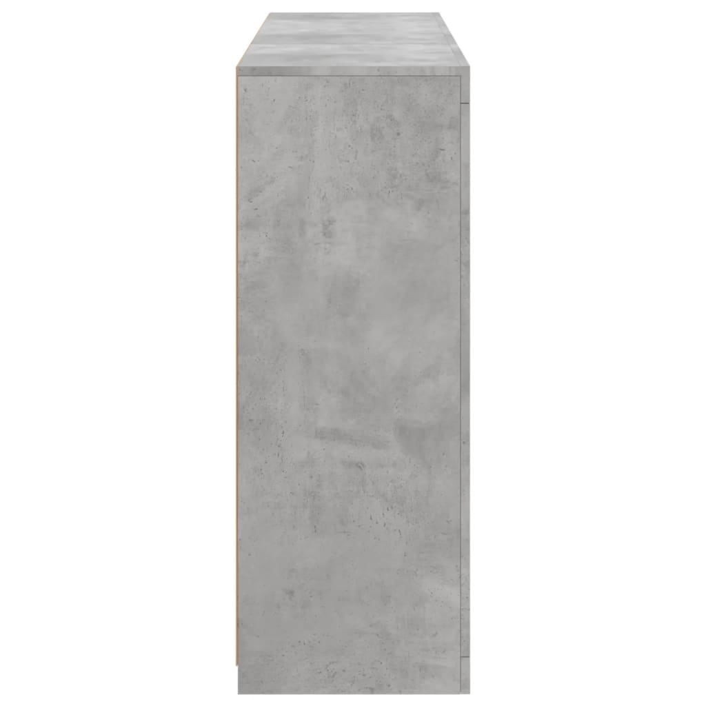 Buffets avec lumières LED 3 pcs gris béton bois d'ingénierie - XIOS