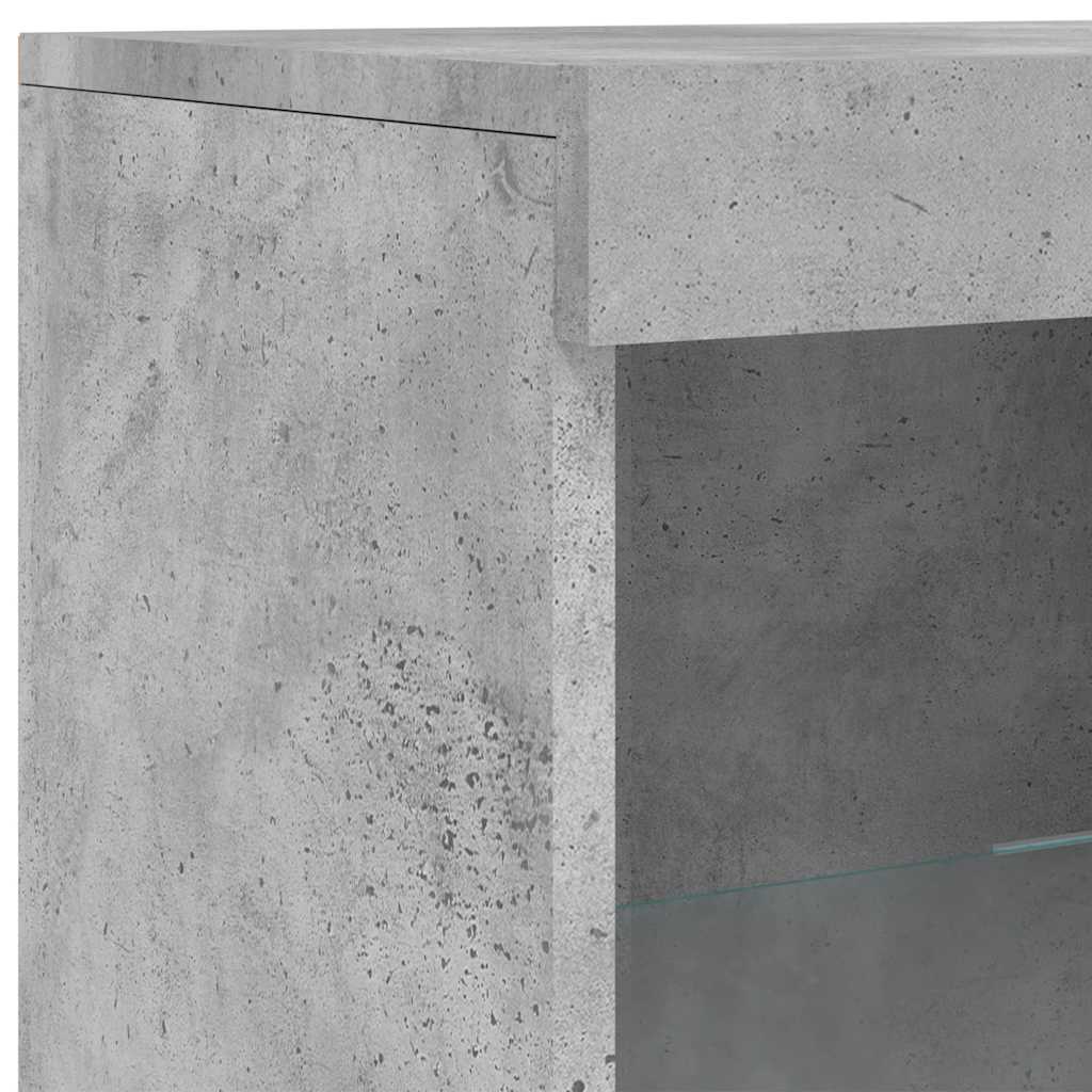 Buffets avec lumières LED 3 pcs gris béton bois d'ingénierie - XIOS
