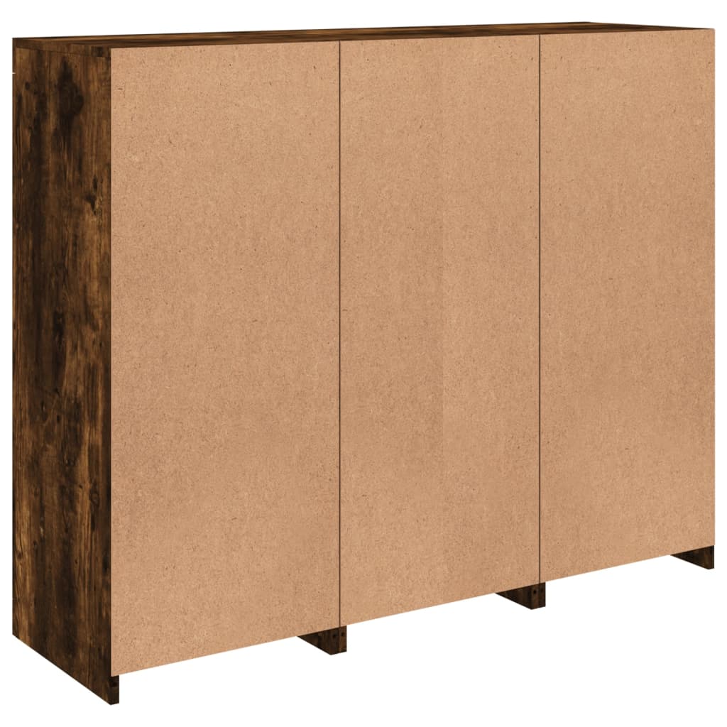 Buffets avec lumières LED 3 pcs chêne fumé bois d'ingénierie - XIOS