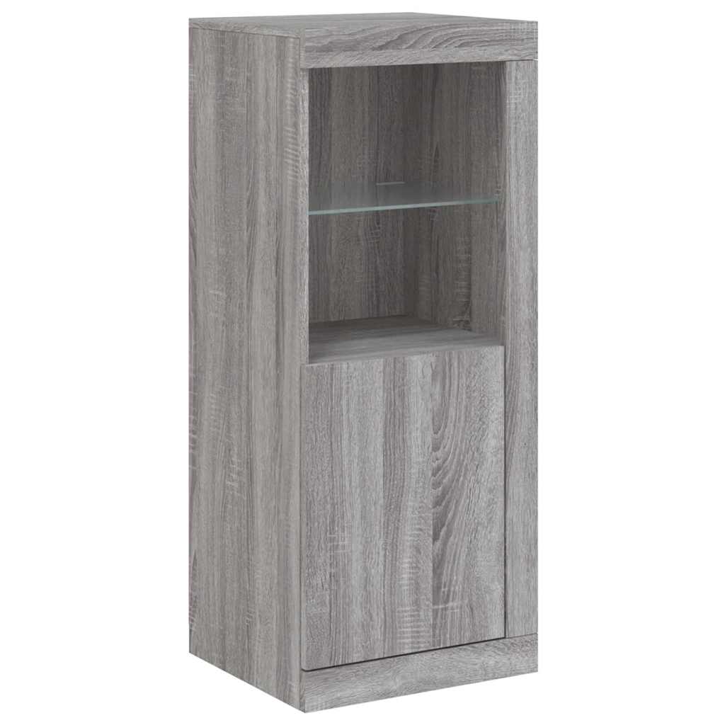 Buffets avec lumières LED 3 pcs sonoma gris bois d'ingénierie - XIOS