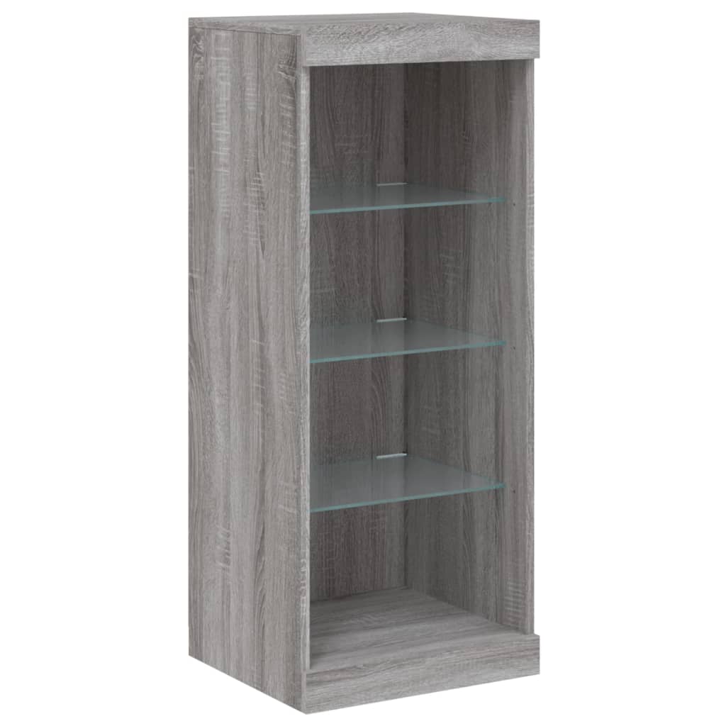 Buffets avec lumières LED 3 pcs sonoma gris bois d'ingénierie - XIOS