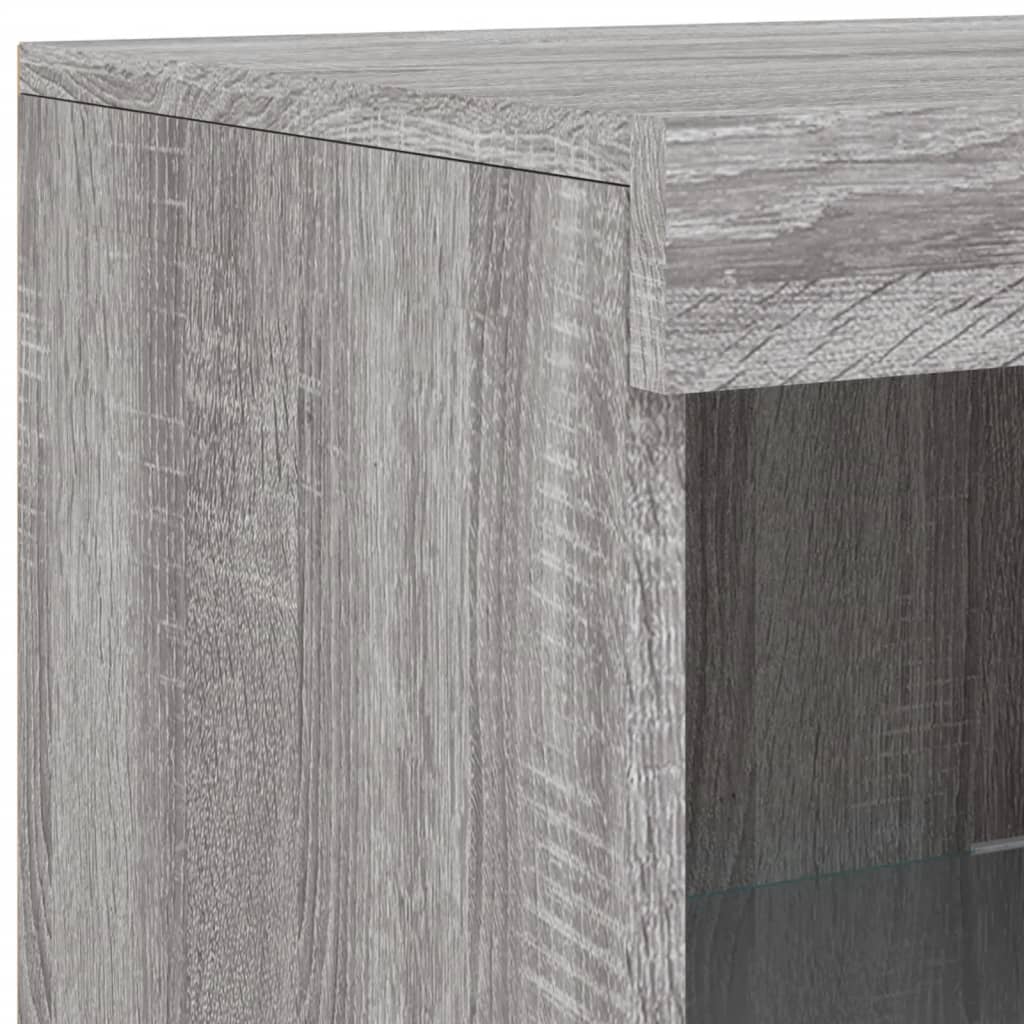 Buffets avec lumières LED 3 pcs sonoma gris bois d'ingénierie - XIOS