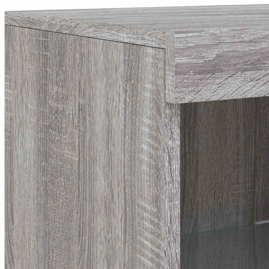 Buffets avec lumières LED 3 pcs sonoma gris bois d'ingénierie - XIOS