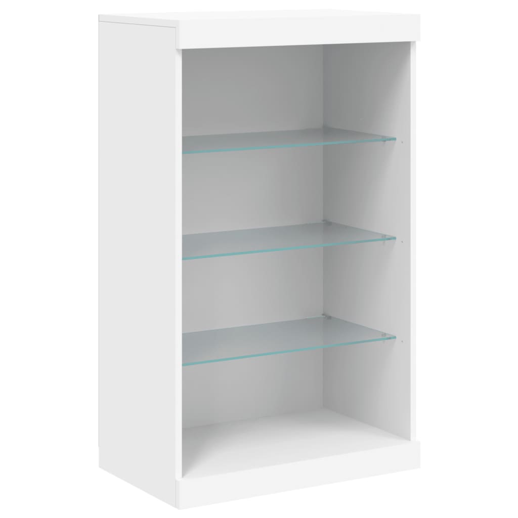 Buffets avec lumières LED 3 pcs blanc bois d'ingénierie - XIOS