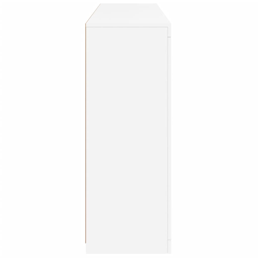 Buffets avec lumières LED 3 pcs blanc bois d'ingénierie