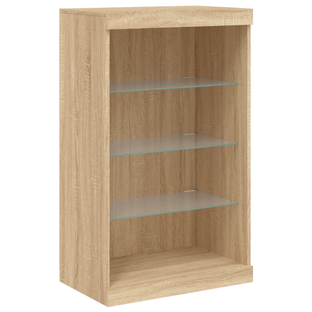 Buffets avec lumières LED 3 pcs chêne sonoma bois d'ingénierie - XIOS