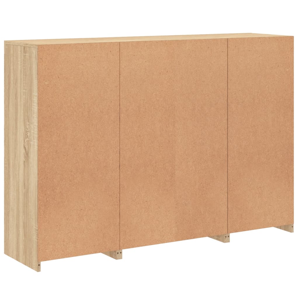 Buffets avec lumières LED 3 pcs chêne sonoma bois d'ingénierie - XIOS