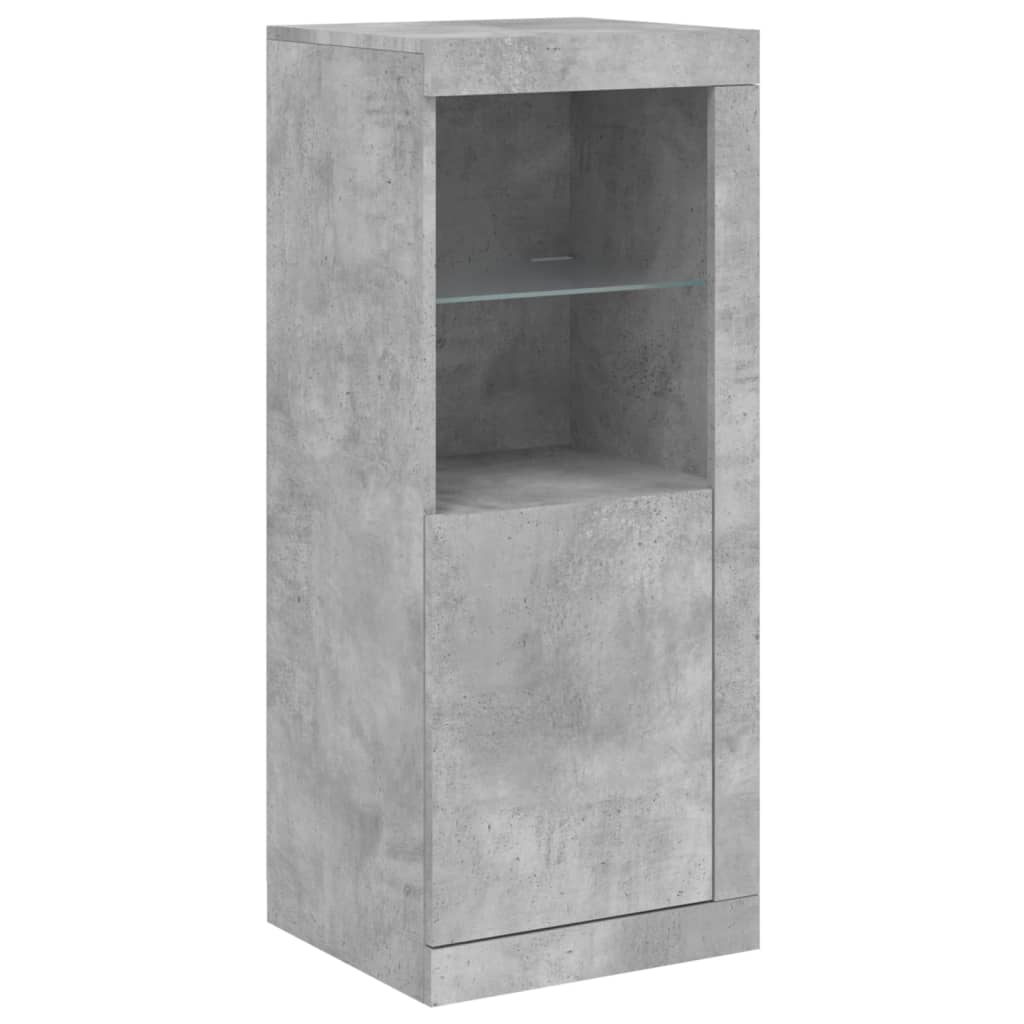 Buffets avec lumières LED 3 pcs gris béton bois d'ingénierie - XIOS