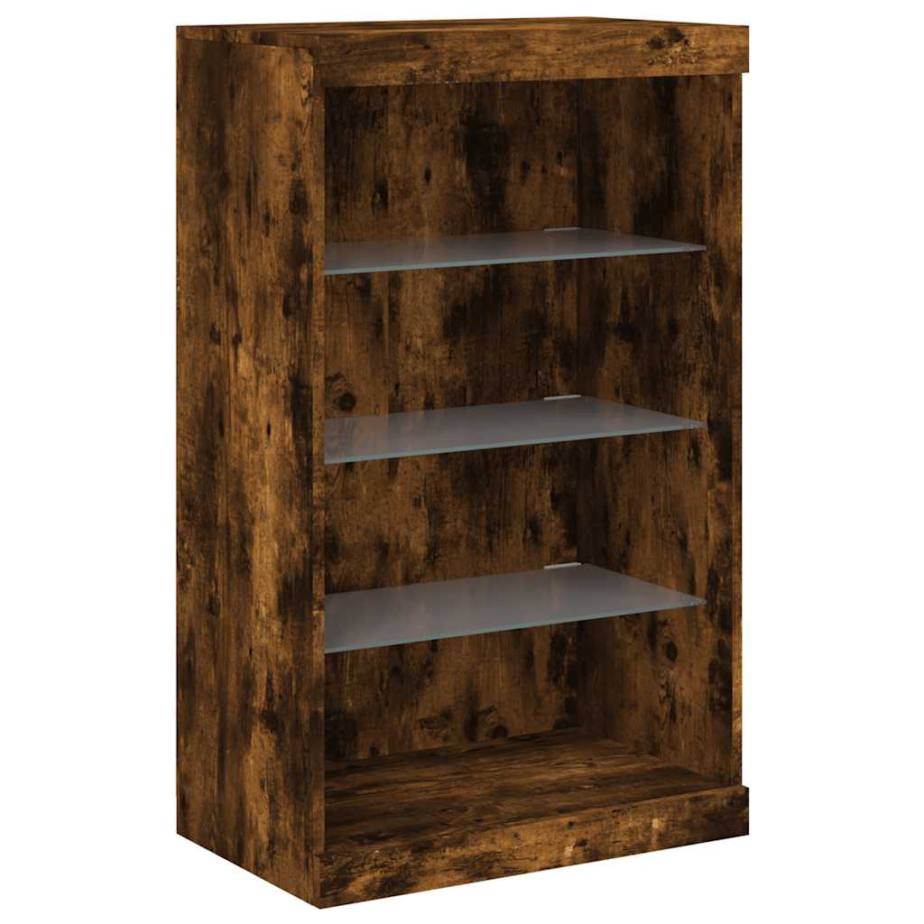 Buffets avec lumières LED 3 pcs chêne fumé bois d'ingénierie - XIOS