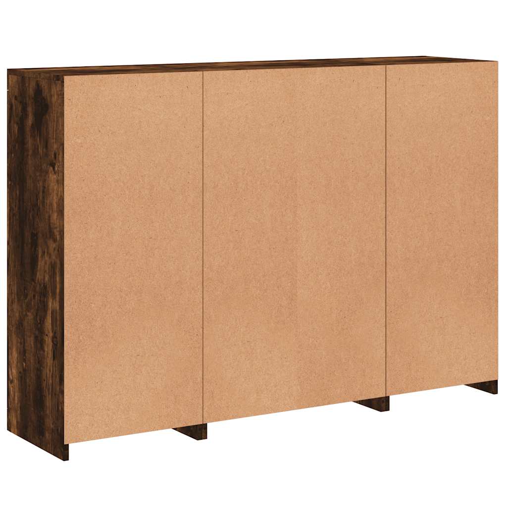 Buffets avec lumières LED 3 pcs chêne fumé bois d'ingénierie - XIOS