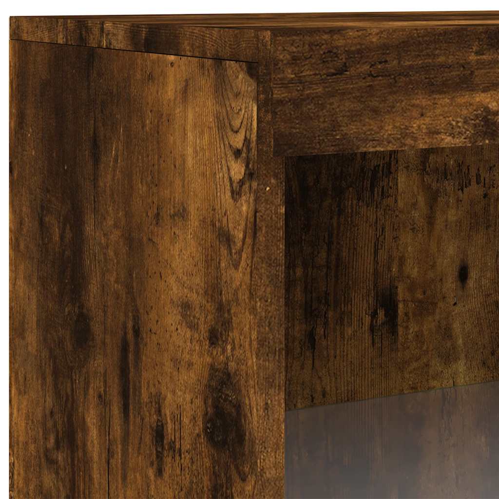 Buffets avec lumières LED 3 pcs chêne fumé bois d'ingénierie - XIOS