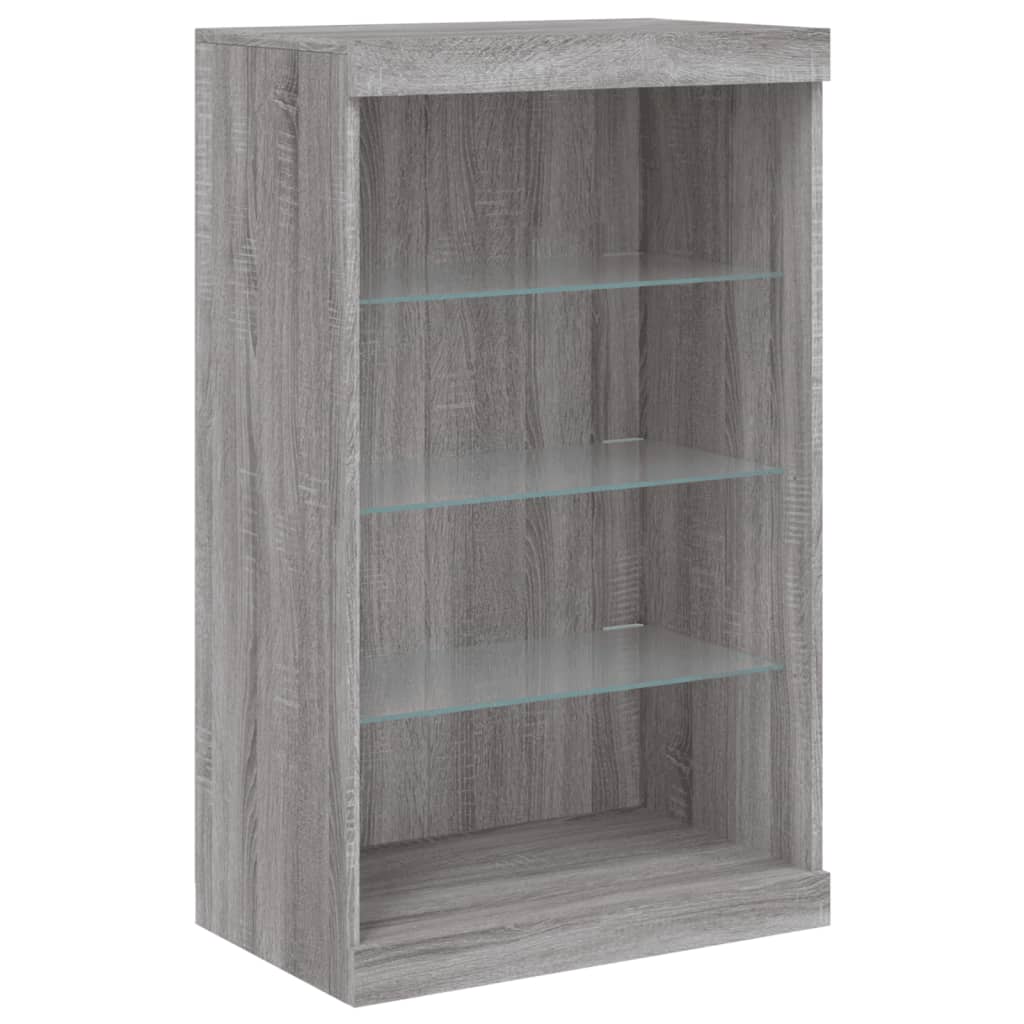 Buffets avec lumières LED 3 pcs sonoma gris bois d'ingénierie - XIOS