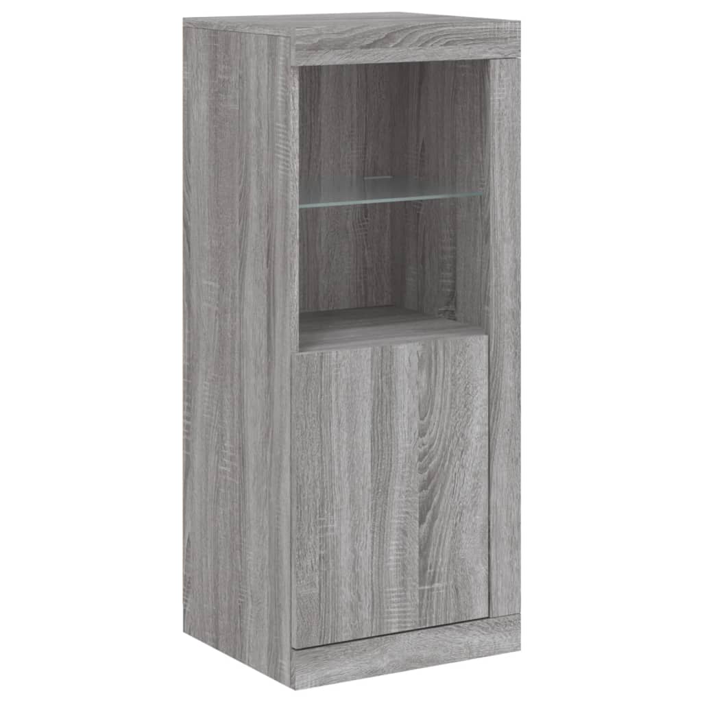 Buffets avec lumières LED 3 pcs sonoma gris bois d'ingénierie - XIOS