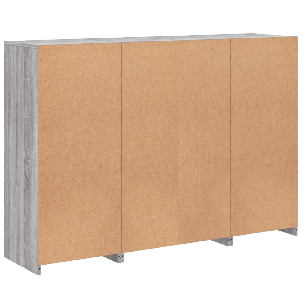 Buffets avec lumières LED 3 pcs sonoma gris bois d'ingénierie - XIOS