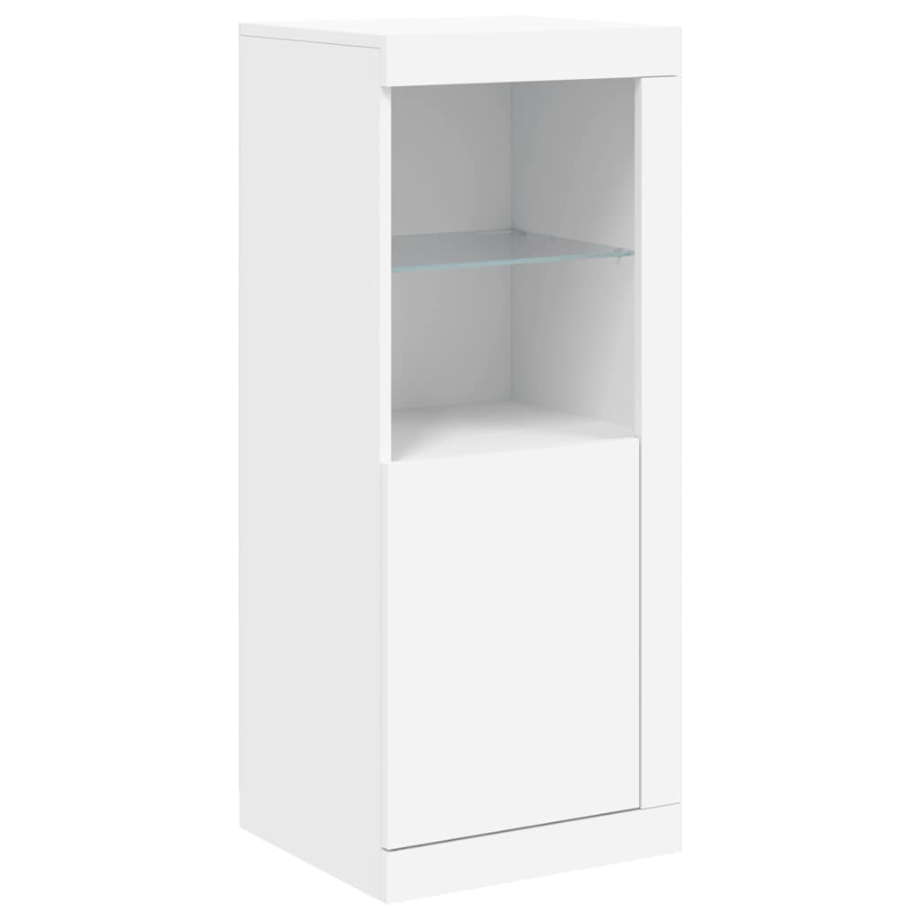 Buffets avec lumières LED 3 pcs blanc bois d'ingénierie - XIOS