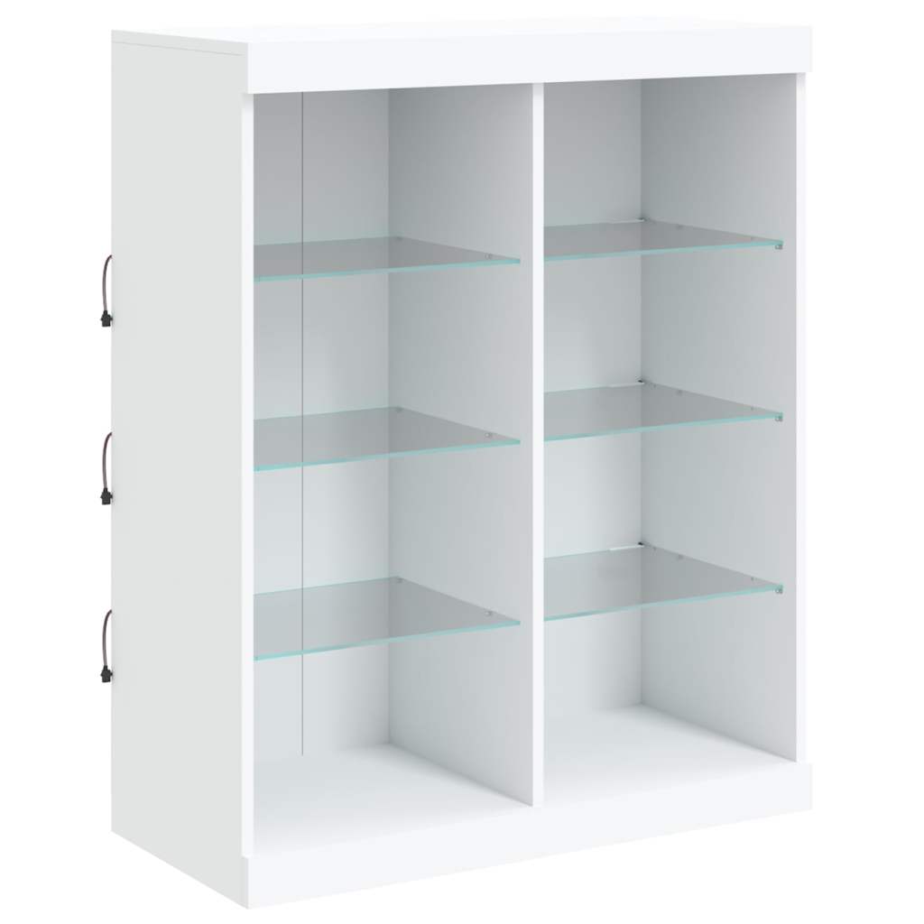 Buffets avec lumières LED 3 pcs blanc bois d'ingénierie - XIOS