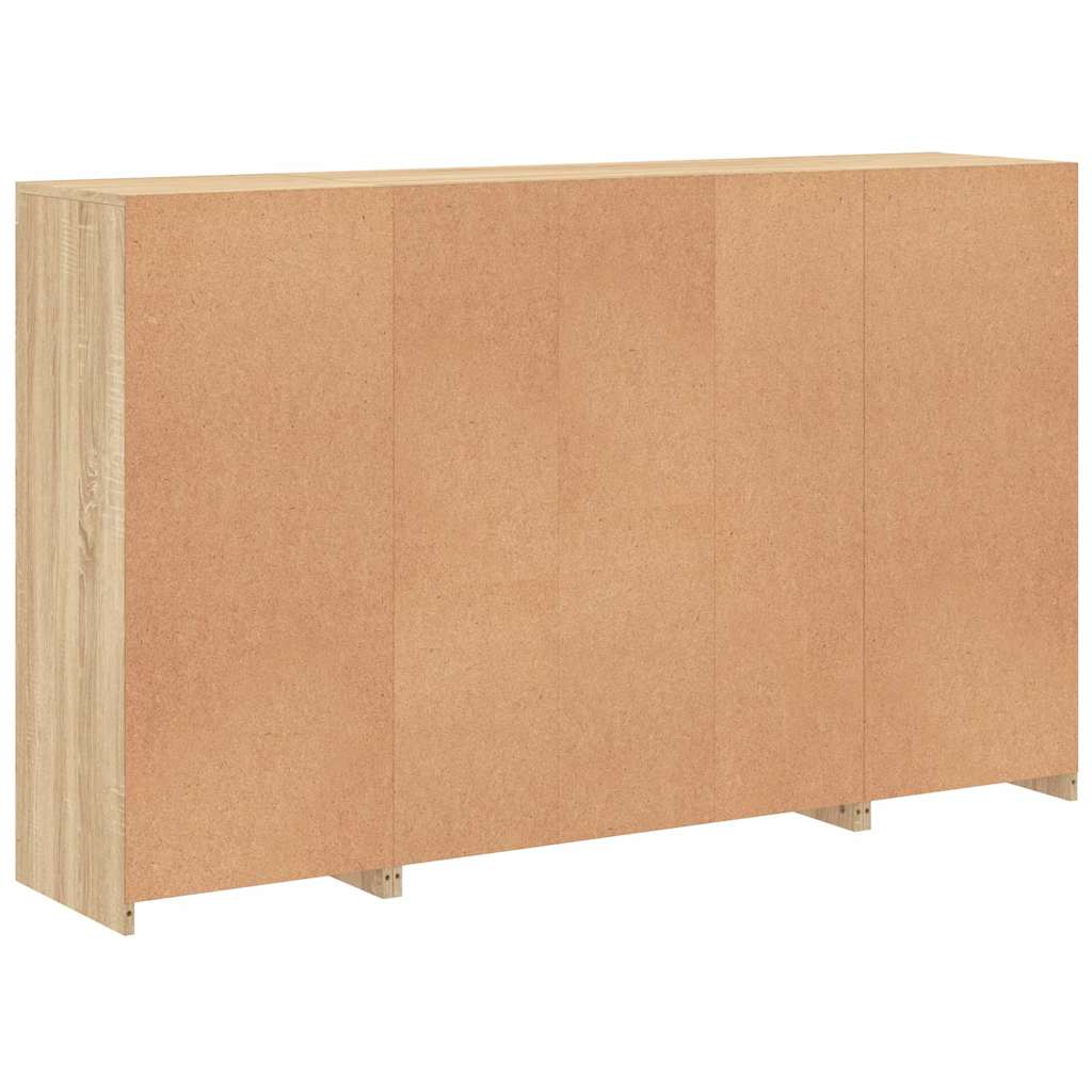 Buffets avec lumières LED 3 pcs chêne sonoma bois d'ingénierie