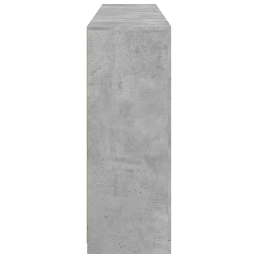 Buffets avec lumières LED 3 pcs gris béton bois d'ingénierie - XIOS