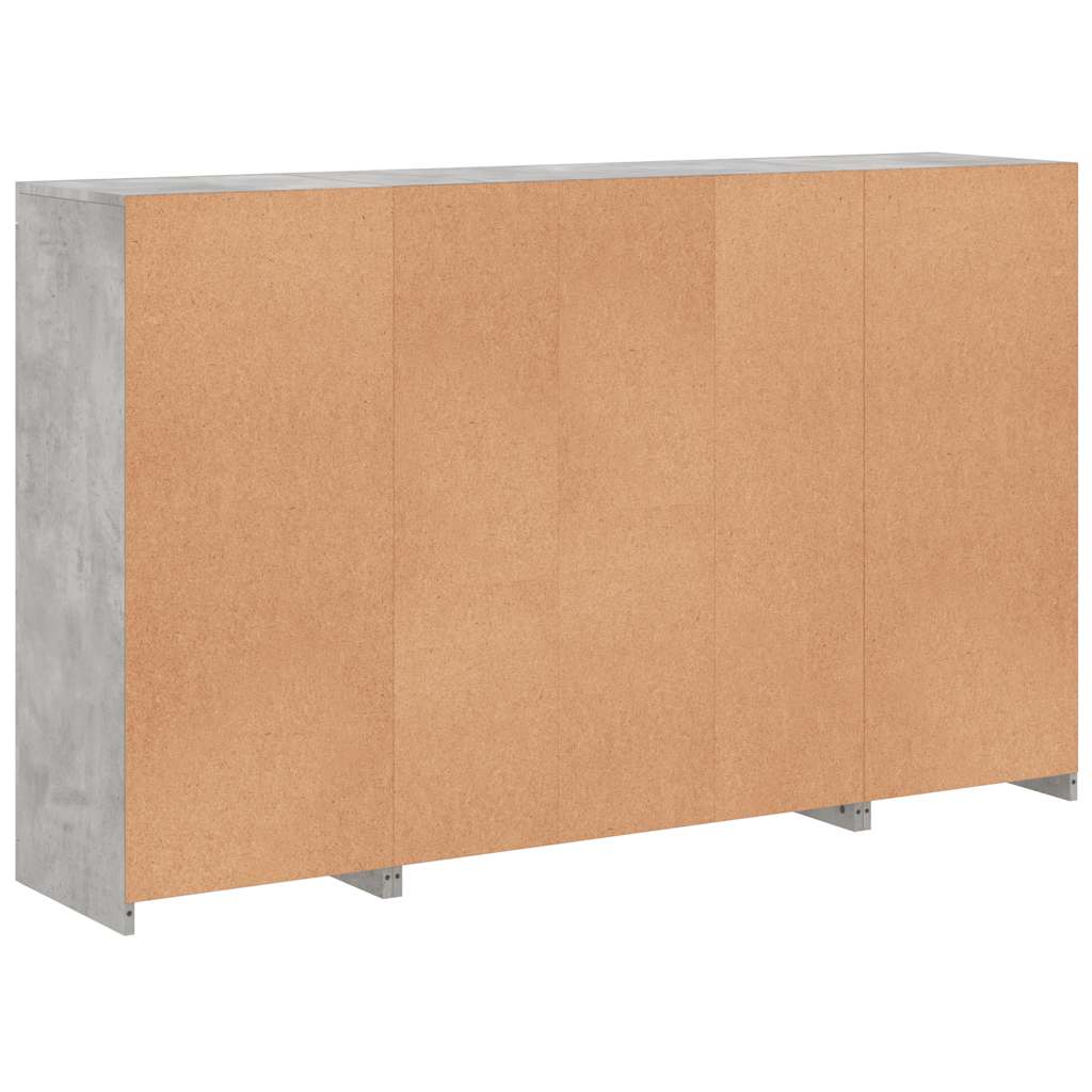 Buffets avec lumières LED 3 pcs gris béton bois d'ingénierie - XIOS