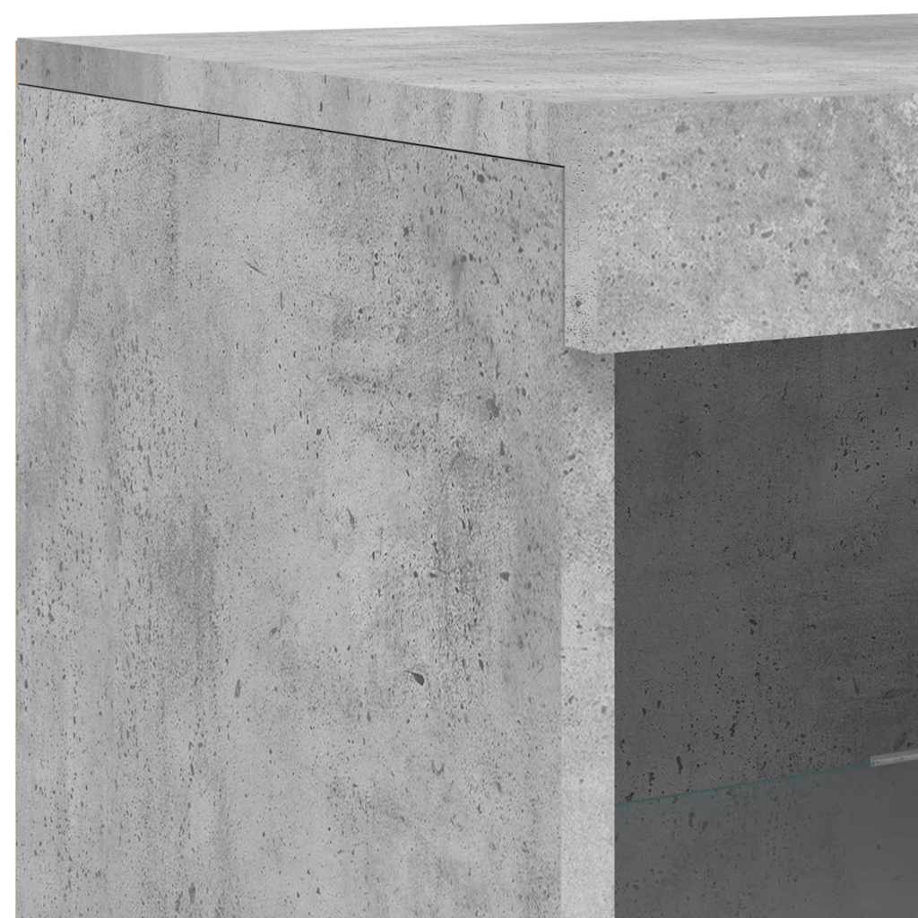 Buffets avec lumières LED 3 pcs gris béton bois d'ingénierie - XIOS