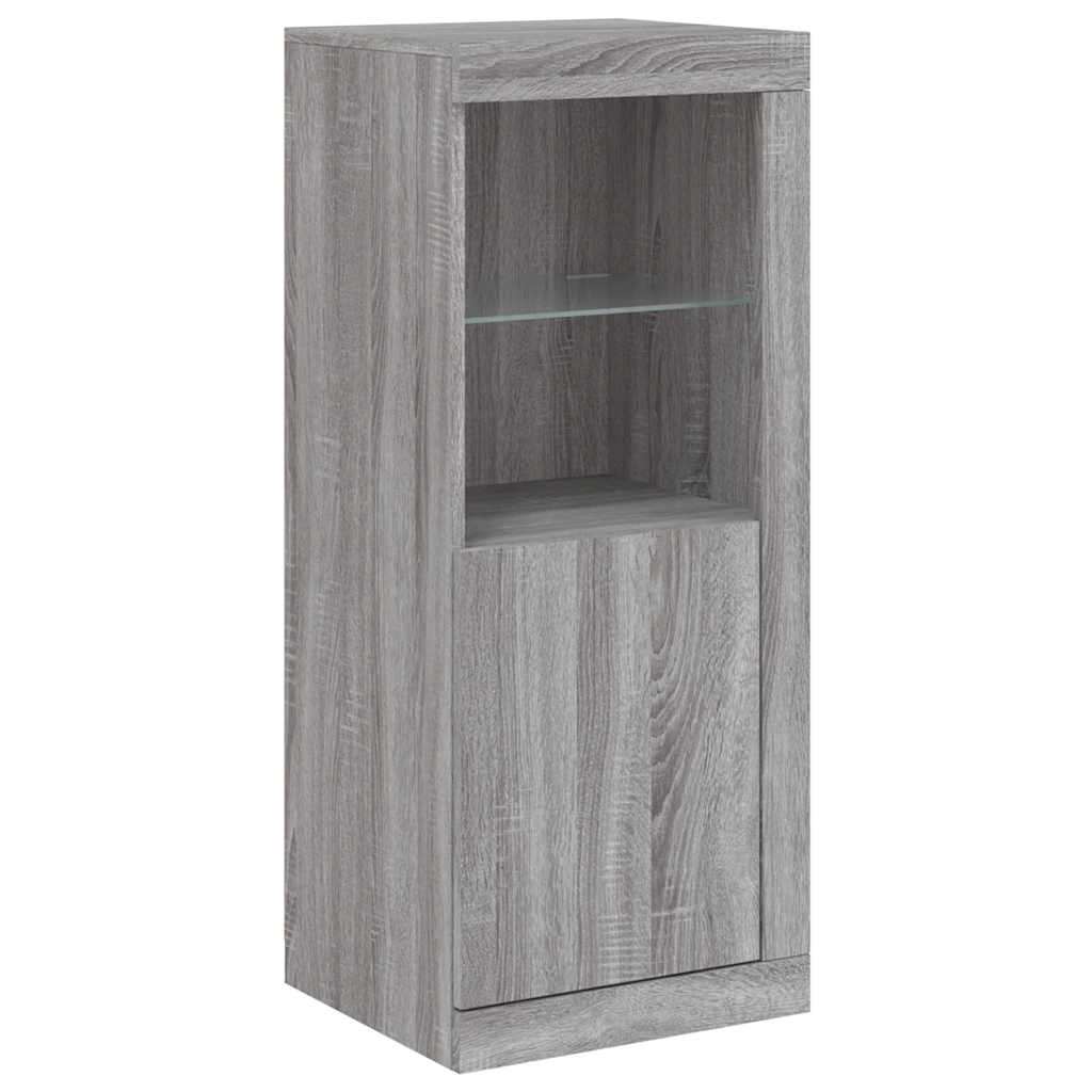 Buffets avec lumières LED 3 pcs sonoma gris bois d'ingénierie - XIOS