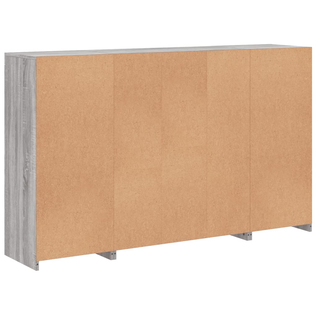 Buffets avec lumières LED 3 pcs sonoma gris bois d'ingénierie - XIOS