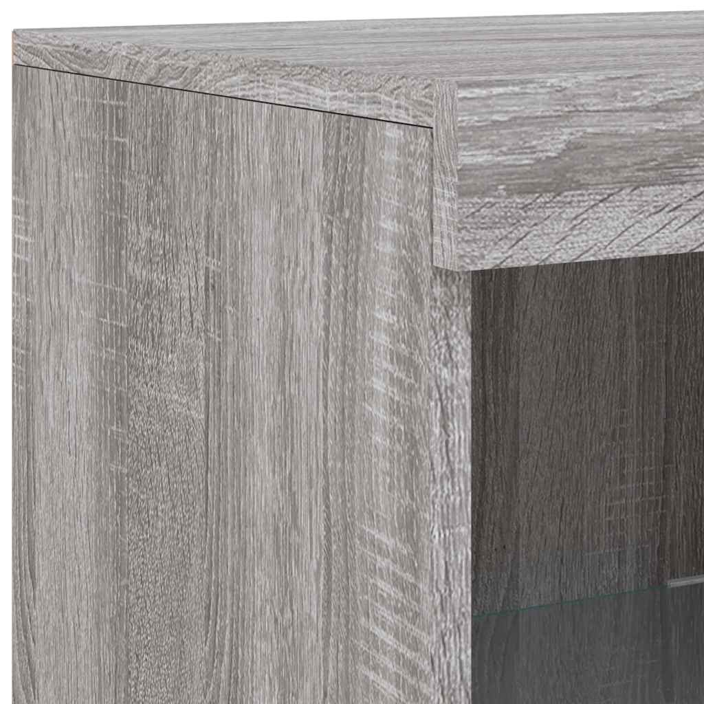 Buffets avec lumières LED 3 pcs sonoma gris bois d'ingénierie - XIOS