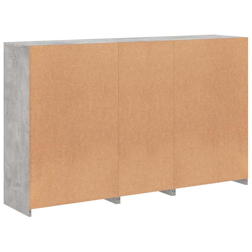 Buffet avec lumières LED gris béton 162x37x100 cm - XIOS