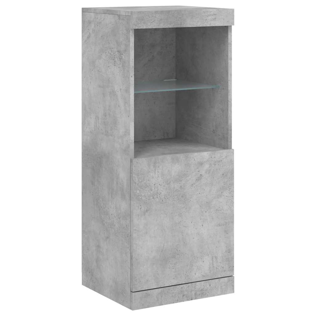 Buffet avec lumières LED gris béton 162x37x100 cm - XIOS