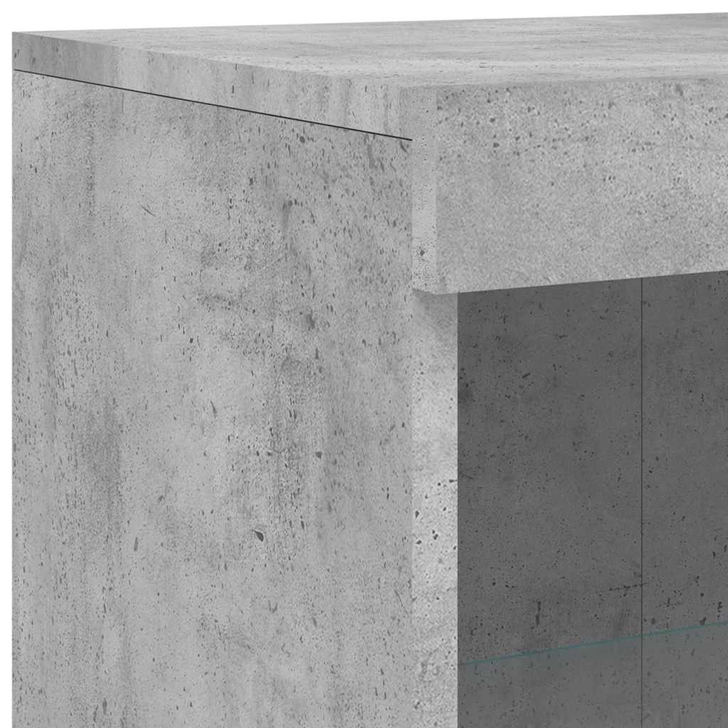 Buffet avec lumières LED gris béton 162x37x100 cm - XIOS