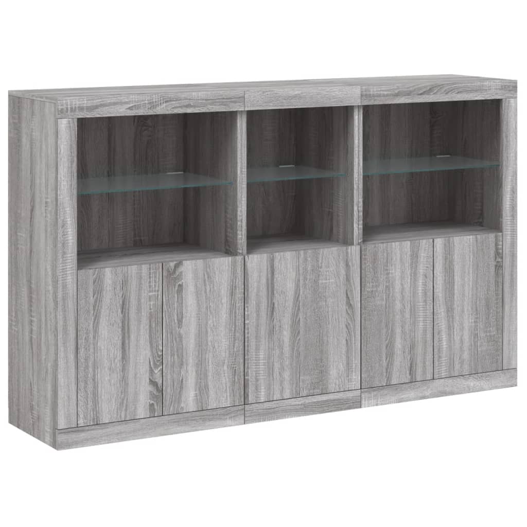 Buffet avec lumières LED sonoma gris 162x37x100 cm - XIOS