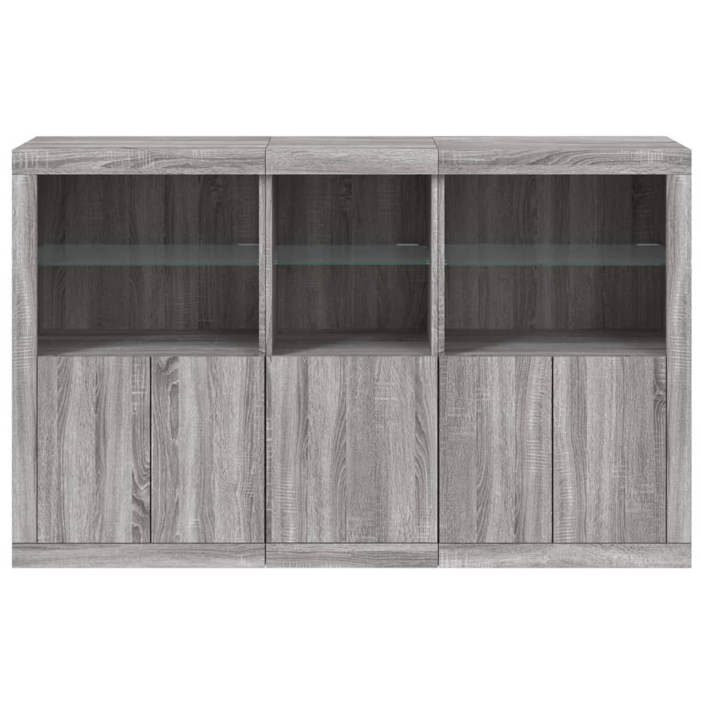Buffet avec lumières LED sonoma gris 162x37x100 cm - XIOS
