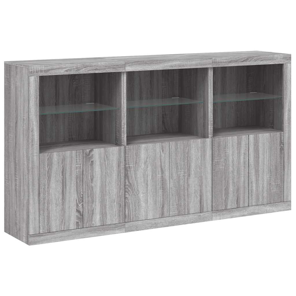 Buffet avec lumières LED sonoma gris 181,5x37x100 cm - XIOS