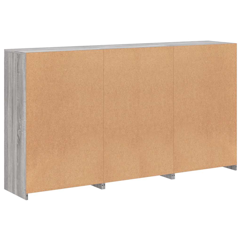 Buffet avec lumières LED sonoma gris 181,5x37x100 cm