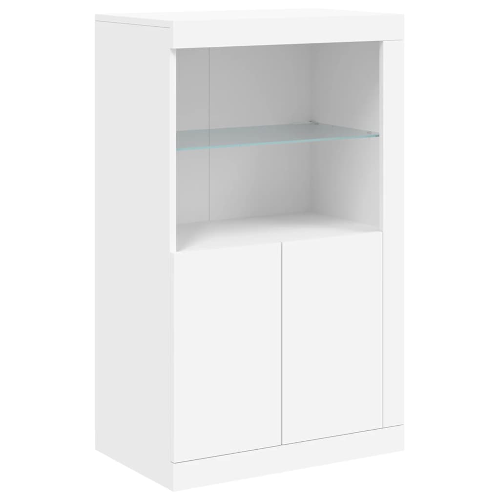 Buffet avec lumières LED blanc 162x37x100 cm - XIOS