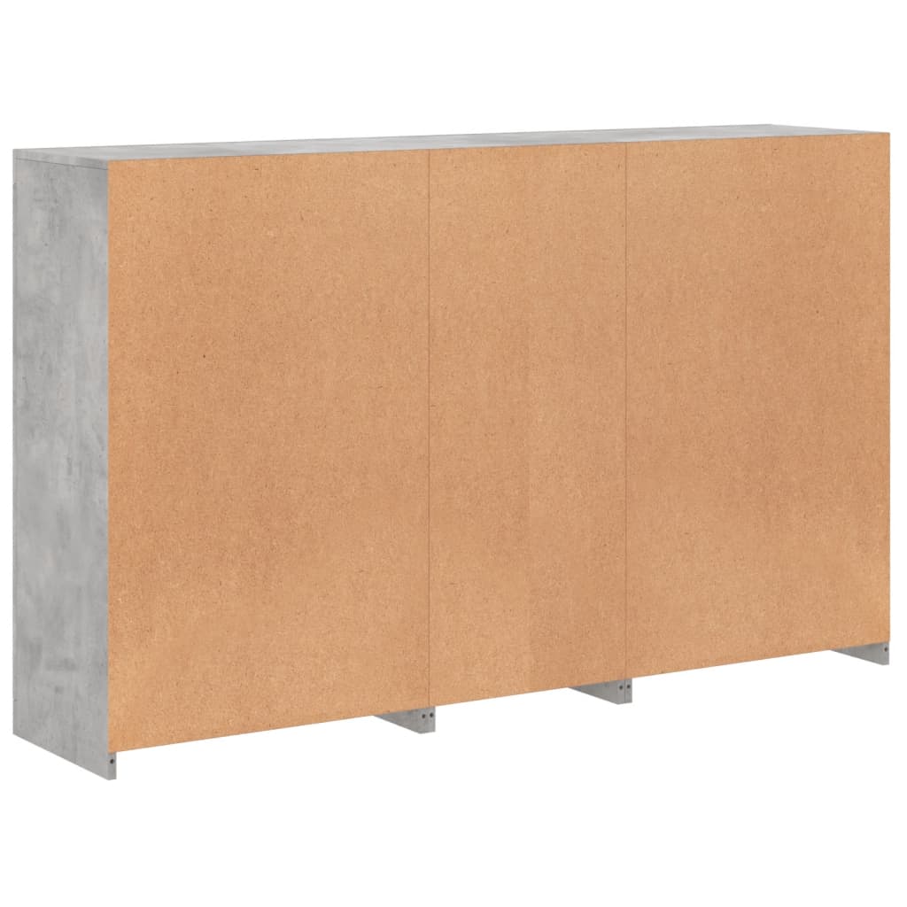Buffet avec lumières LED gris béton 162x37x100 cm - XIOS