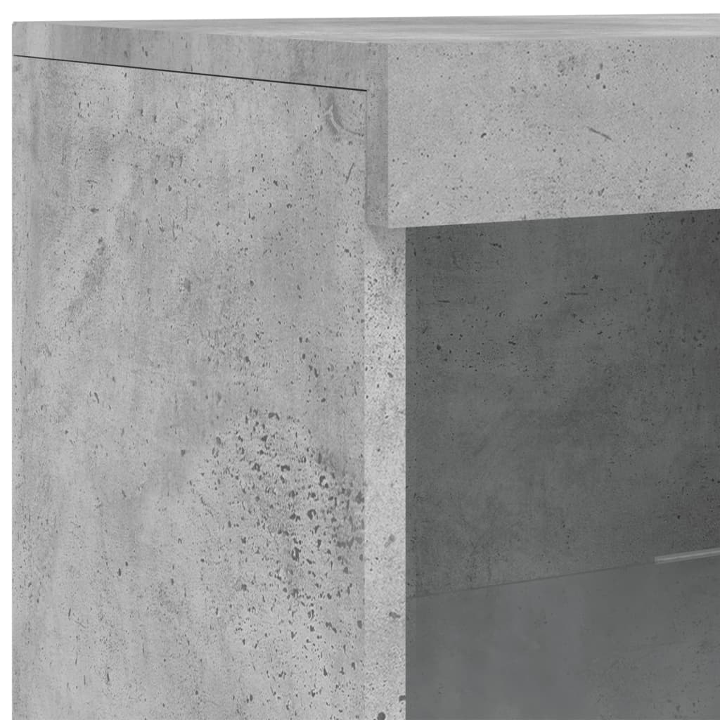 Buffet avec lumières LED gris béton 162x37x100 cm - XIOS