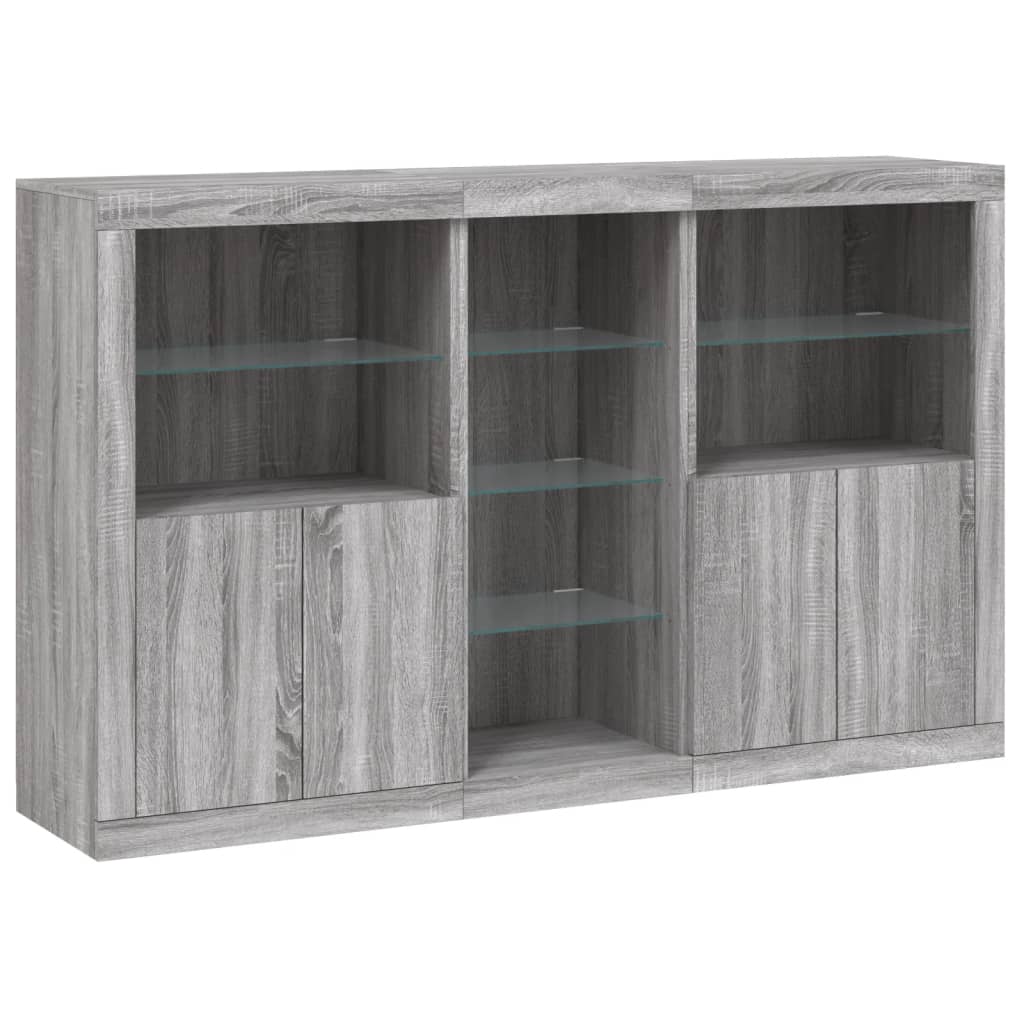 Buffet avec lumières LED sonoma gris 162x37x100 cm - XIOS