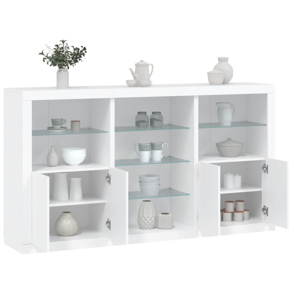 Buffet avec lumières LED blanc 181,5x37x100 cm - XIOS