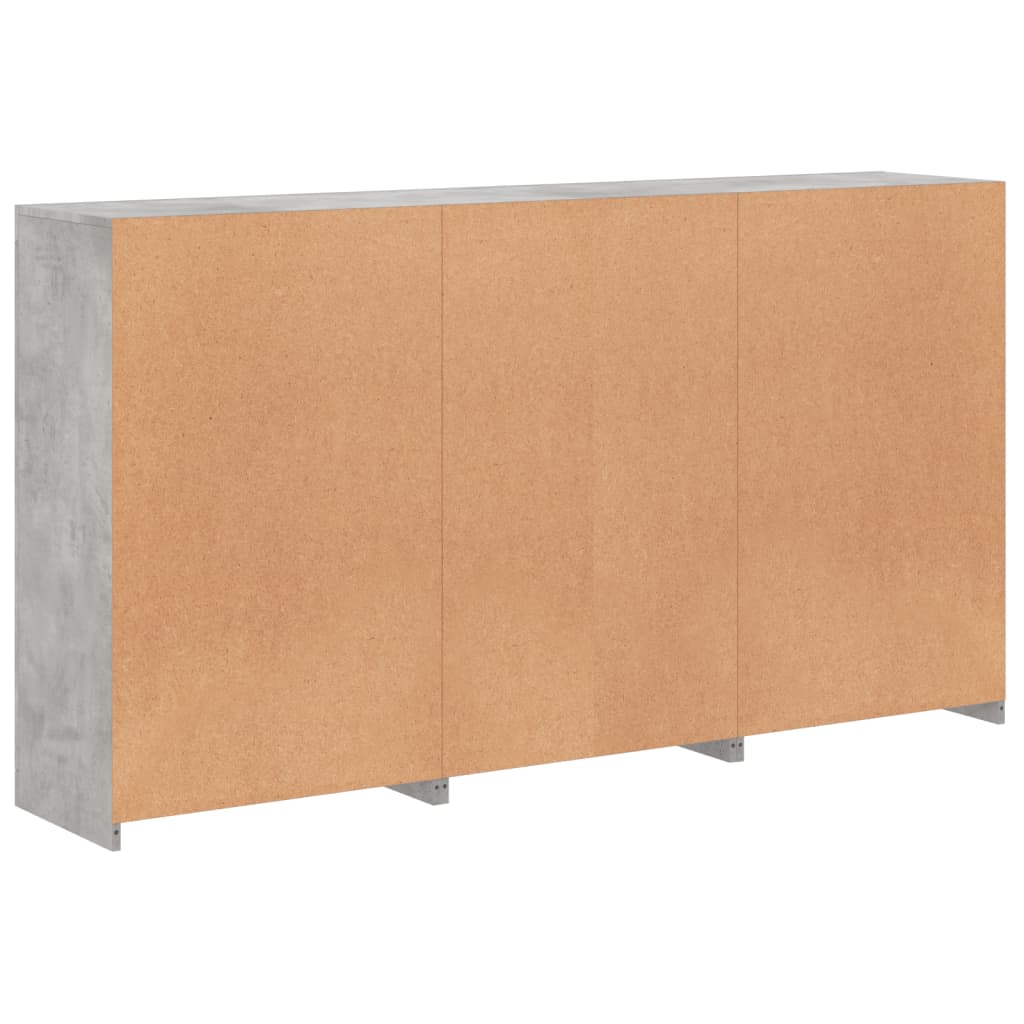 Buffet avec lumières LED gris béton 181,5x37x100 cm - XIOS