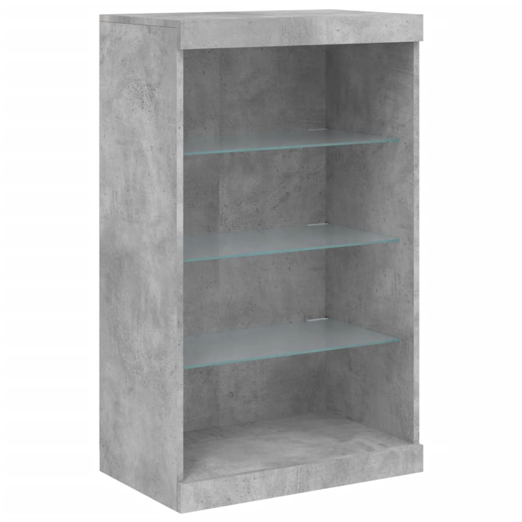 Buffet avec lumières LED gris béton 181,5x37x100 cm - XIOS