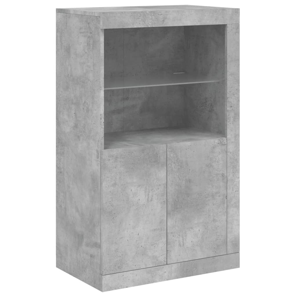 Buffet avec lumières LED gris béton 181,5x37x100 cm - XIOS