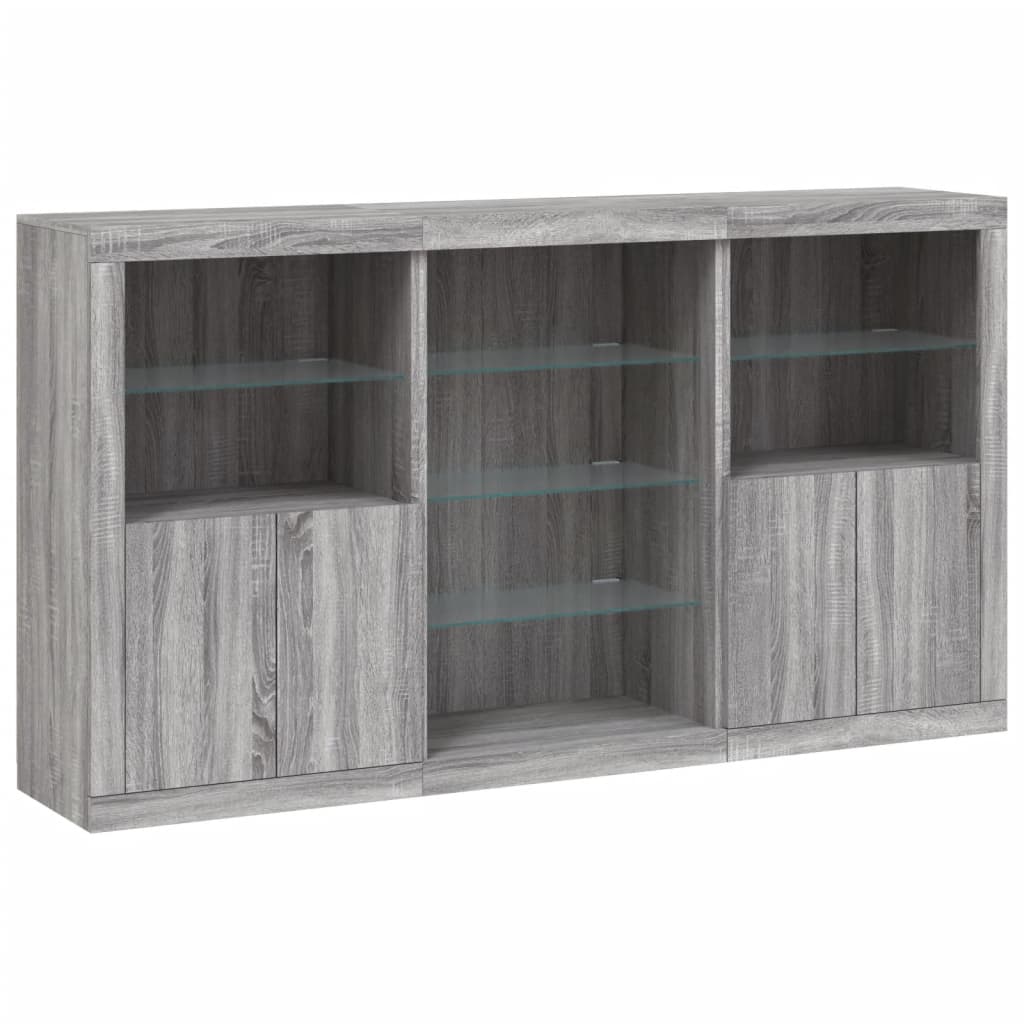 Buffet avec lumières LED sonoma gris 181,5x37x100 cm - XIOS