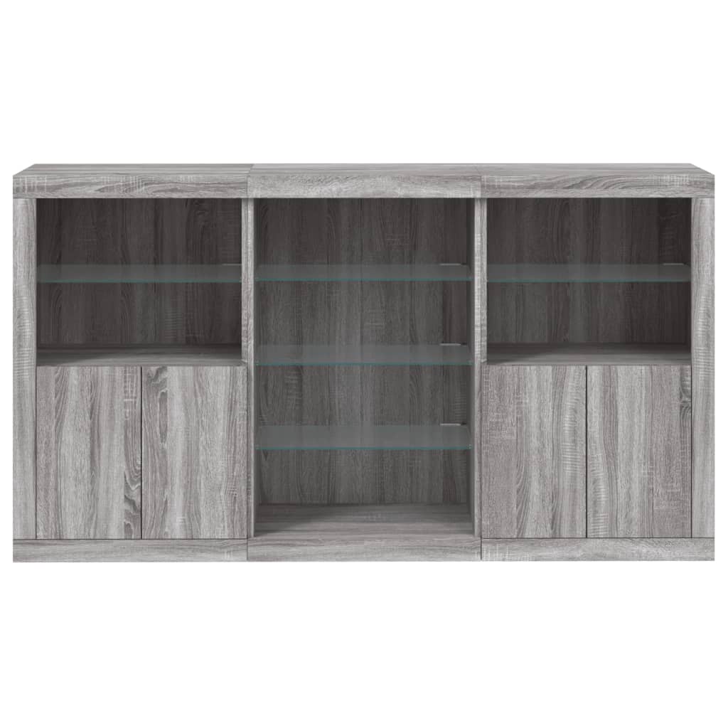 Buffet avec lumières LED sonoma gris 181,5x37x100 cm - XIOS