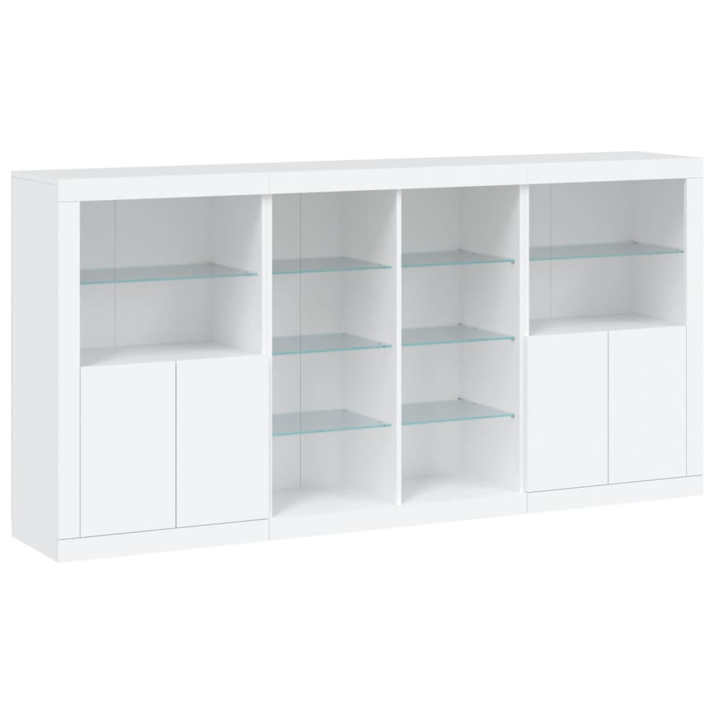 Buffet avec lumières LED blanc 202x37x100 cm - XIOS