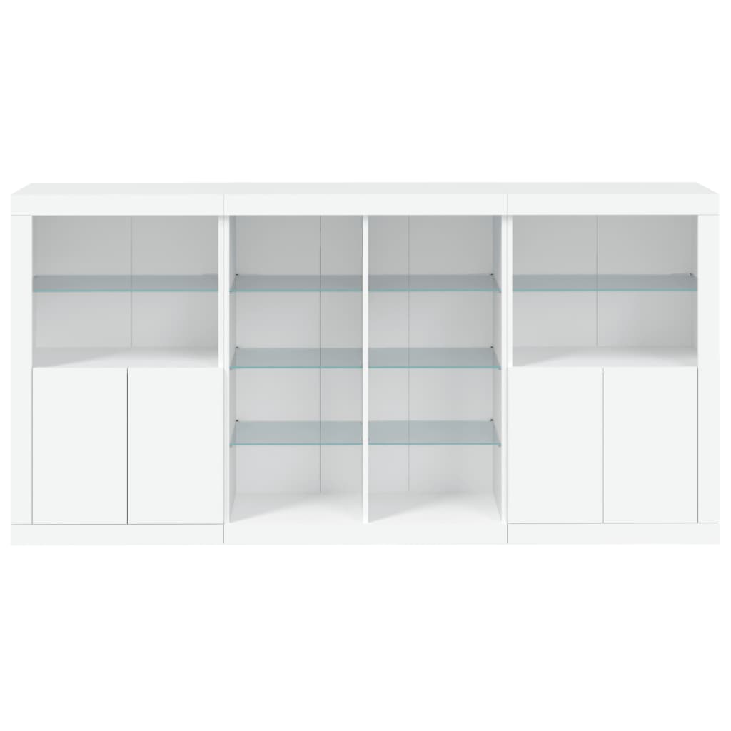 Buffet avec lumières LED blanc 202x37x100 cm - XIOS