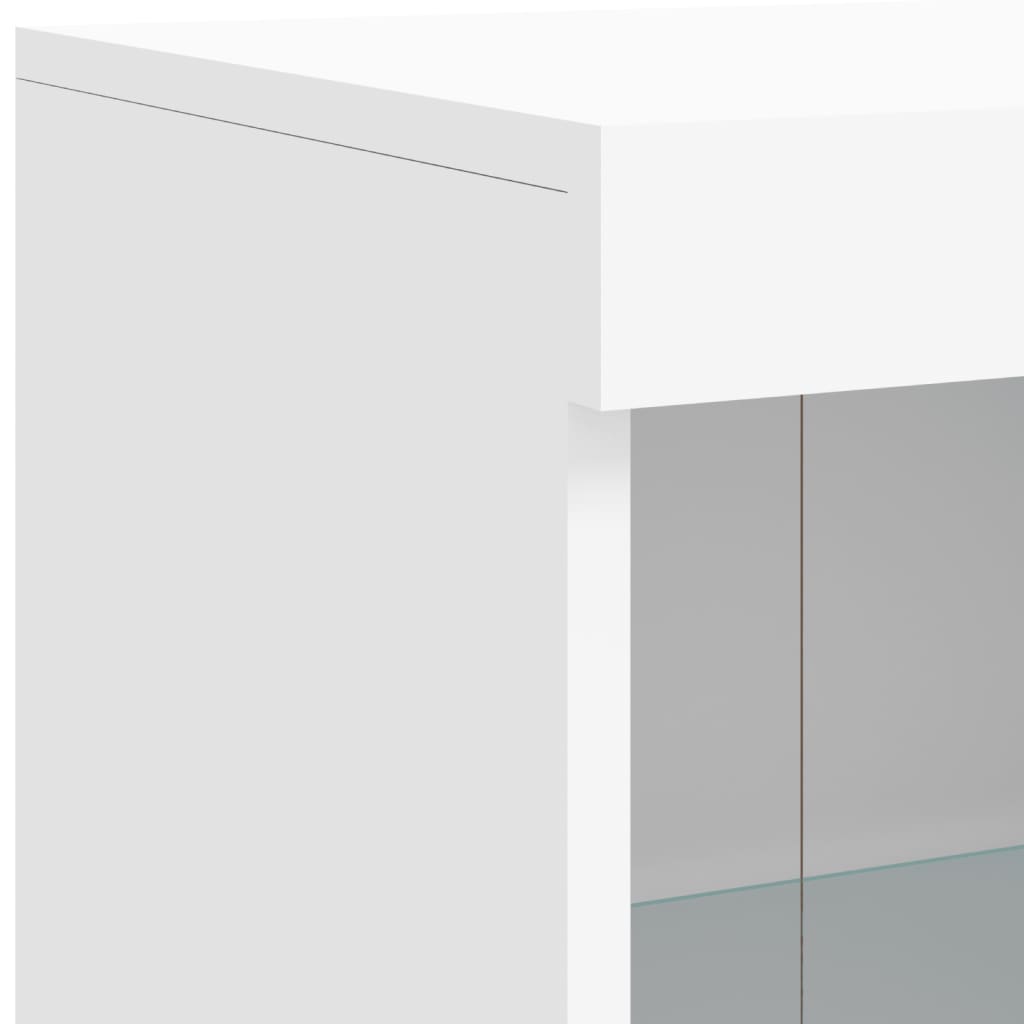 Buffet avec lumières LED blanc 202x37x100 cm - XIOS