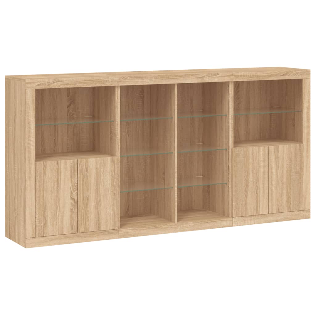 Buffet avec lumières LED chêne sonoma 202x37x100 cm - XIOS
