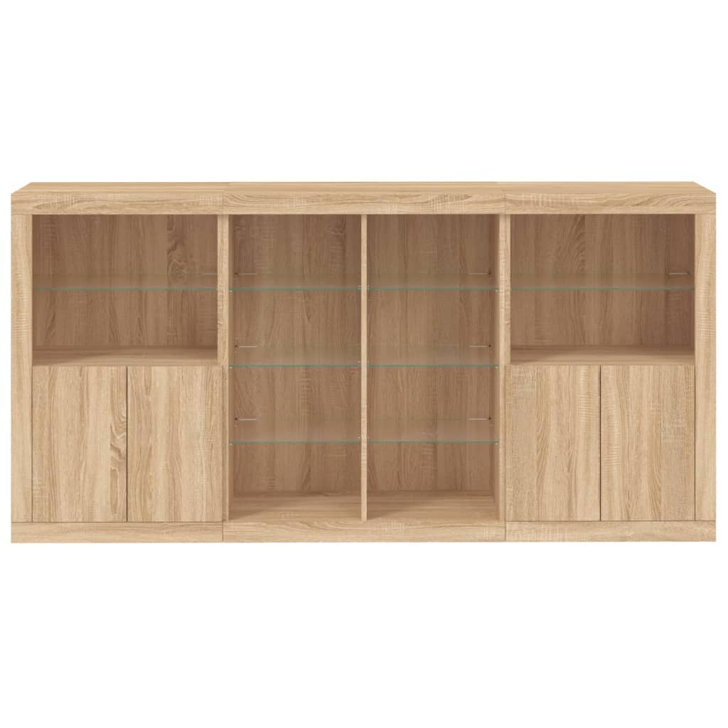 Buffet avec lumières LED chêne sonoma 202x37x100 cm - XIOS